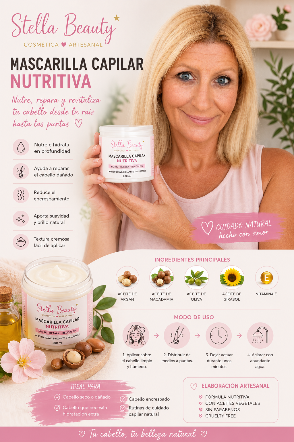 💆‍♀️ Mascarilla capilar nutritiva y reparadora